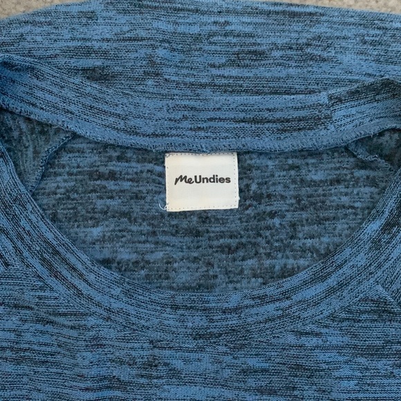 NEW MeUndies Blue Hacci Shift Short Sleeve Dress w/ Pockets Size Large - Picture 3 of 6